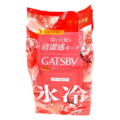 ギャツビー　アイスデオドラント　薬用ボディペーパー　フリーズピーチ　30枚入