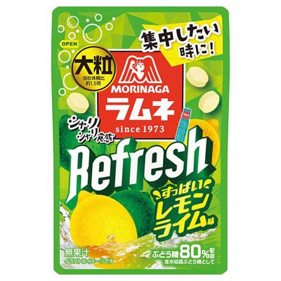森永製菓　大粒ラムネRefresh　レモンライム味　28ｇ
