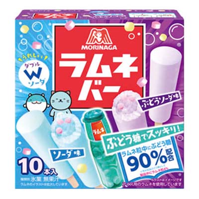 森永製菓　ラムネバー　ソーダ味＆ぶどうソーダ味