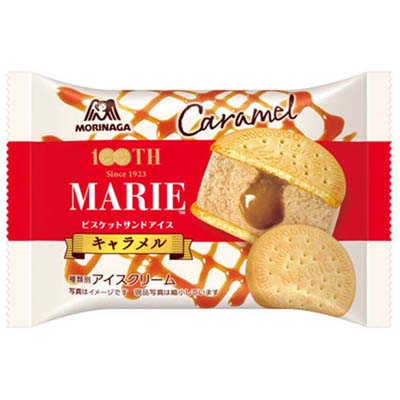 森永乳業 100TH マリービスケットサンドアイス<キャラメル> 65ml