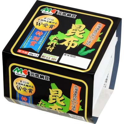 マルキン　元気納豆昆布たれ付４０ｇｘ３