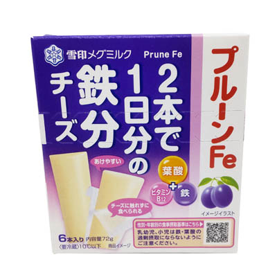 雪印　プルーンFe２本で１日分の鉄分チーズ　72ｇ