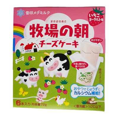 雪印メグミルク　牧場の朝チーズケーキ　いちごヨーグルト味　6本入り