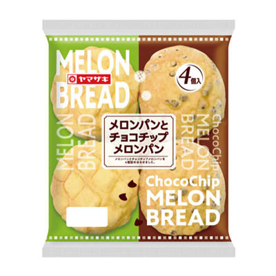 ヤマザキ　メロンパンとチョコチップメロンパン　4個入