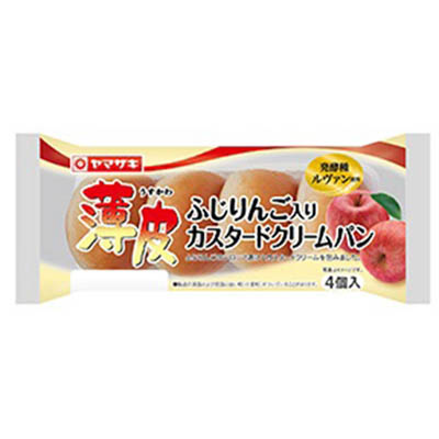 ヤマザキ　薄皮ふじりんご入りカスタードクリーム４個入