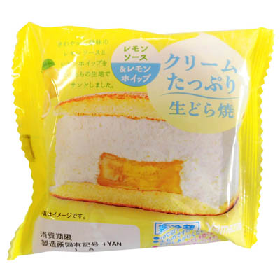 ヤマザキ クリームたっぷり生どら焼(レモンソース&レモンホイップ)