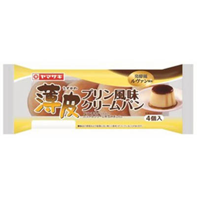 ヤマザキ　薄皮プリン風味クリームパン4個入