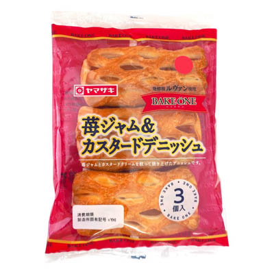 ヤマザキ　苺ジャム＆カスタードデニッシュ　３個入