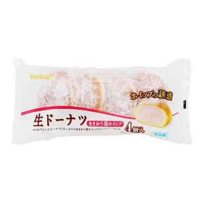 ヤマザキ　生ドーナツ　あまおう苺ホイップ　4個入