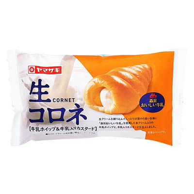 ヤマザキ　生コロネ　牛乳ホイップ＆牛乳入りカスタード　1個