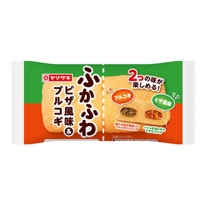 ヤマザキ　ふかふわ　ピザ風味＆プルコギ　1個