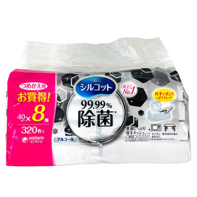 シルコット 99.99%除菌ウェットティッシュ 詰替用 40枚×8個入