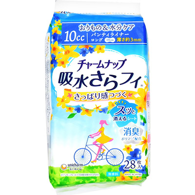 チャームナップ 吸水さらフィ 女性用 パンティライナーロング 10cc 19cm 無香料  28枚入