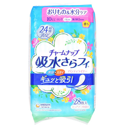 チャームナップ 吸水さらフィ パンティライナー ロング ピュアソープの香り 28枚