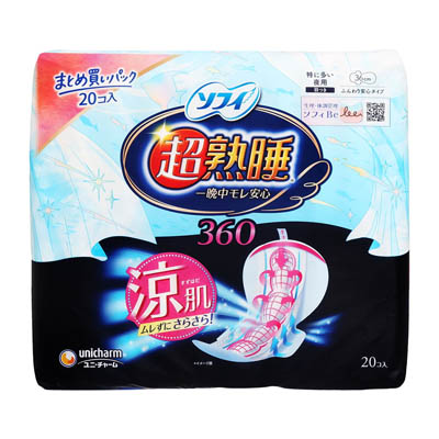 ソフィ　超熟睡ガ－ド360涼肌　特に多い夜用　羽つき　20枚