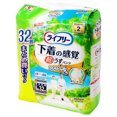 ライフリー　下着の感覚　超うすパンツＬ　32枚