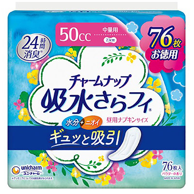 チャームナップ 吸水さらフィ 中量用 羽なし  76個入