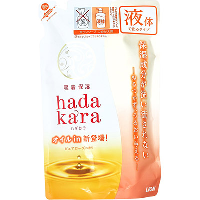 ハダカラ ボディソープ オイルインタイプ ピュアローズの香り つめかえ用 340ml