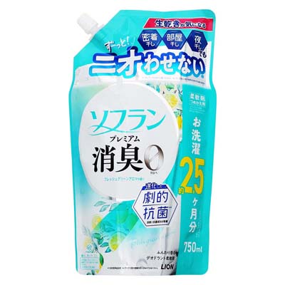 ライオン　ソフラン　プレミアム消臭　フレッシュグリーンアロマの香り　つめかえ用　750ｍｌ