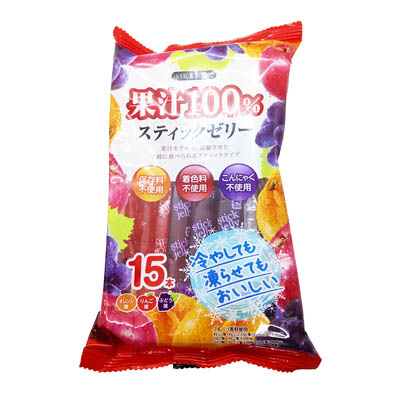 リボン 果汁100%スティックゼリー 15本