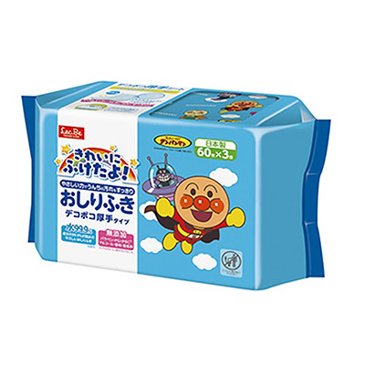レック　きれいにふけたよ！おしりふきデコボコ厚手タイプ　６０枚×３個