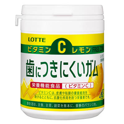 ロッテ 歯につきにくいガム レモン ボトル 138g