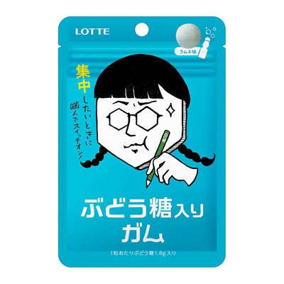 ロッテ ぶどう糖入りガム ラムネ味 18g