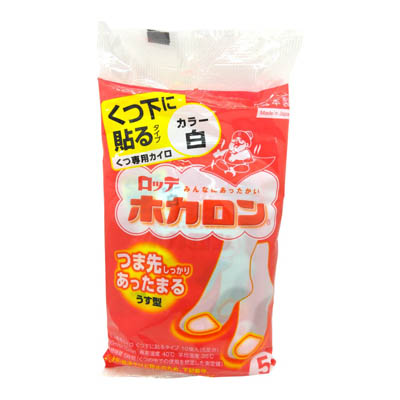 ロッテ　ホカロン　くつ下に貼るタイプ　白　5足入
