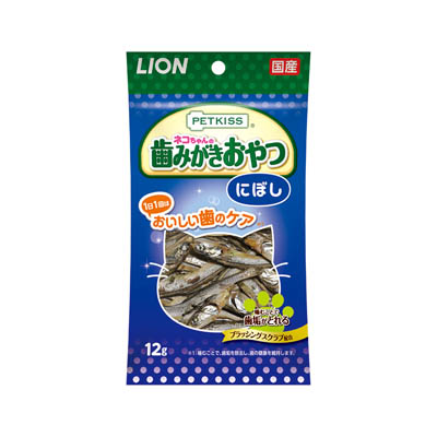 ライオン PETKISS ネコちゃんの歯みがきおやつ にぼし 12g