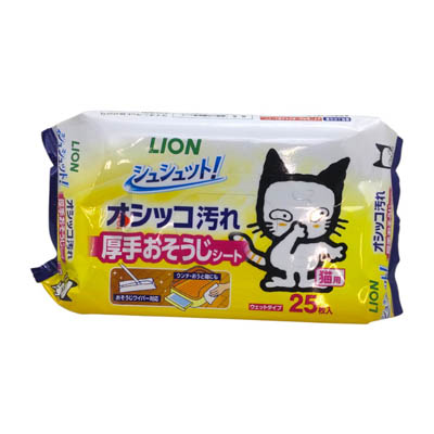 ライオン　オシッコ汚れ　厚手おそうじシート　猫用　25枚