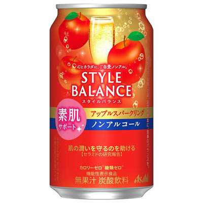 アサヒ　スタイルバランス　素肌サポート　アップルスパークリング　ノンアルコール　３５０ｍｌ