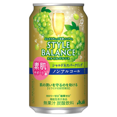 アサヒ　スタイルバランス　素肌サポート　シャルドネスパークリング　ノンアルコール　３５０ｍｌ