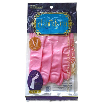 ダンロップ　ゴム手袋　ハンディーナ　うす手　Ｍサイズ　ピンク　１双