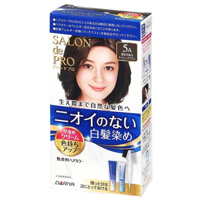 サロンドプロ　ニオイのない白髪染め　早染めクリーム　無香料ヘアカラー　5A（深みのあるアッシュブラウン）