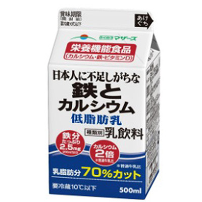 らくのうマザーズ 鉄とカルシウム低脂肪乳 500ml