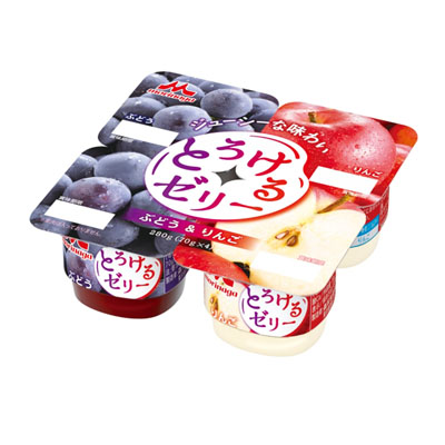 森永 とろけるゼリーぶどう+りんご