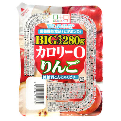 ヨコオ　カロリー０りんご　低糖質こんにゃくゼリーBIG　280ｇ