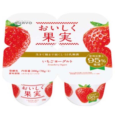 オハヨーおいしく果実いちごヨーグルト（70g×4）