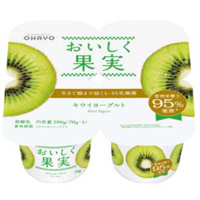 オハヨーおいしく果実キウイヨーグルト（70g×4）