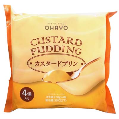 オハヨー乳業 カスタードプリン 68g×4個