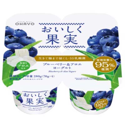 オハヨーおいしく果実ブルーベリー＆アロエヨーグルト（70g×4）
