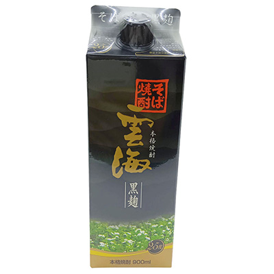 雲海酒造 そば焼酎 雲海 黒麹 25度パック 900ml