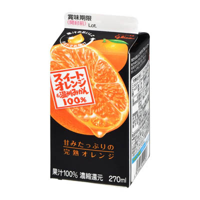 グリコ　スイートオレンジ＆温州みかん100％　270ml