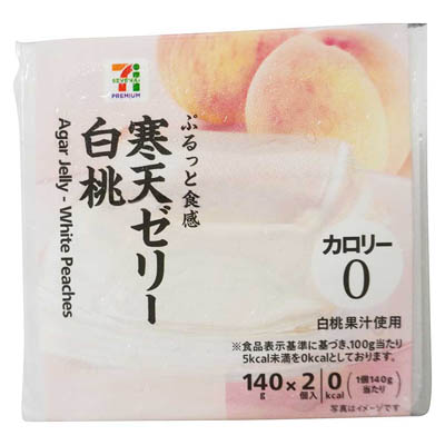 セブンプレミアム ぷるっと食感 寒天ゼリー 白桃 140g×2個
