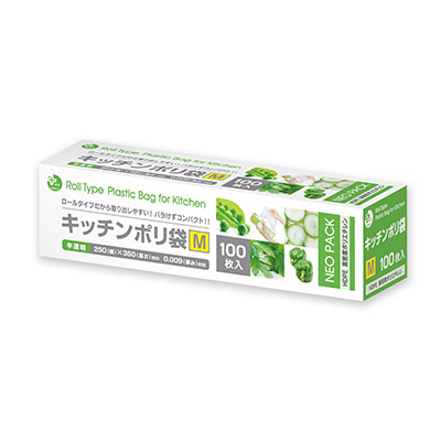 オルディ　ロールタイプ キッチンポリ袋　半透明 M 100枚入