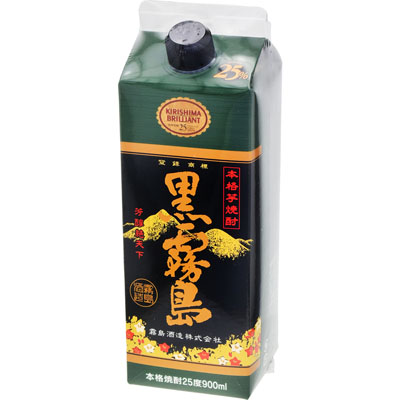 霧島 黒霧島パック25度900ml