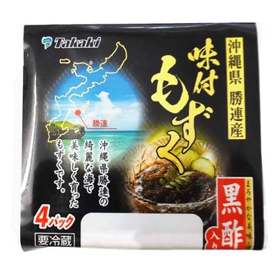 高木海藻店　味付もずく　黒酢　４パック