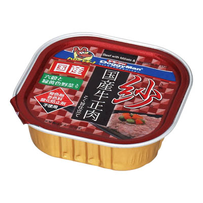 ドギーマン　紗　国産牛正肉　六穀と緑黄色野菜入り　100ｇ