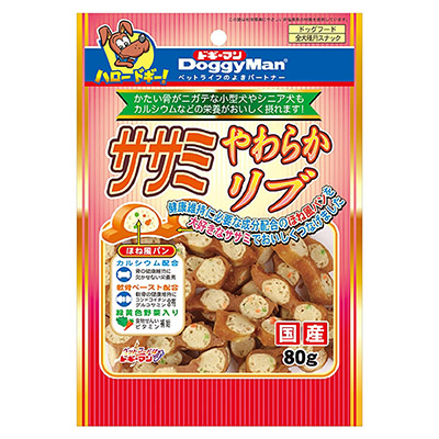 ドギーマン ササミ やわらかリブ 80g