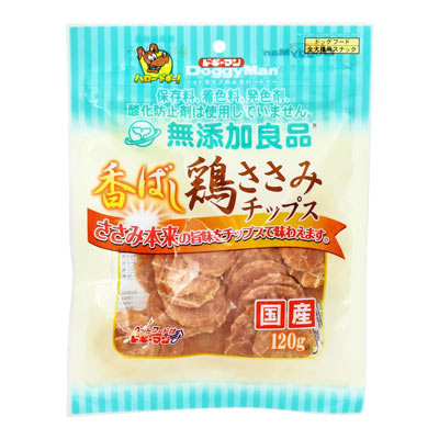 ドギーマン 無添加良品 香ばし鶏ささみチップス 120g